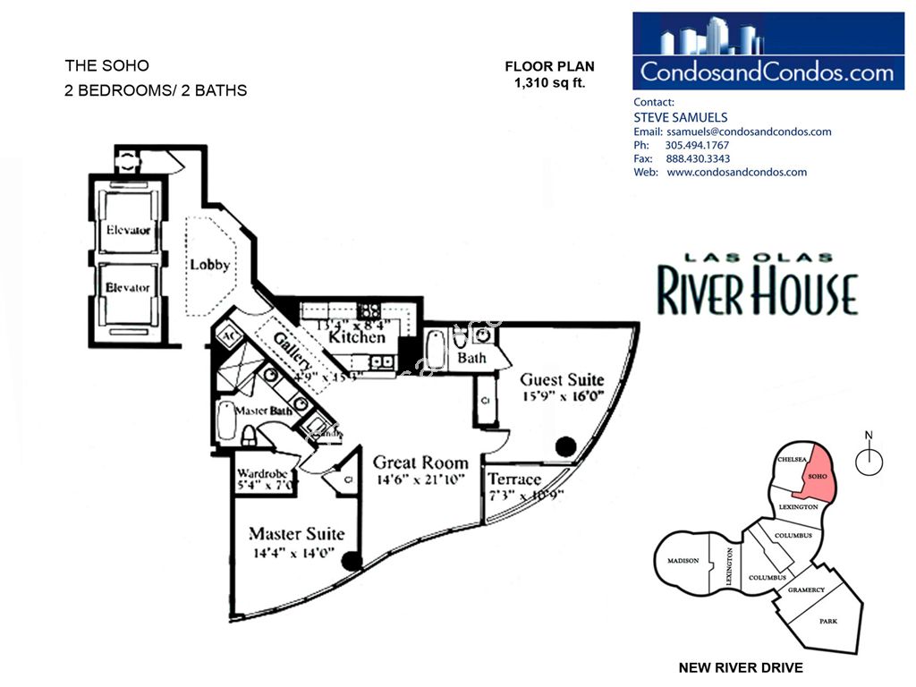 Las Olas River House - Unit #The Soho with 1310 SF