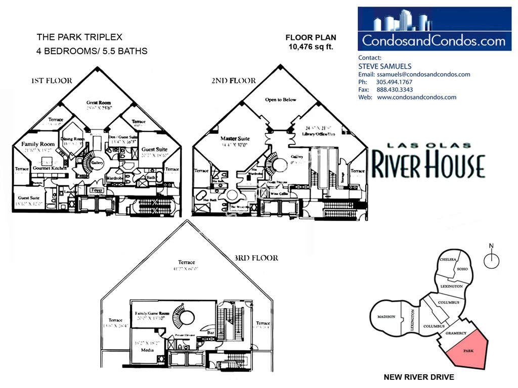 Las Olas River House - Unit #The Park Triplex with 10476 SF