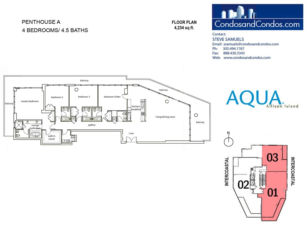 Aqua Allison Island - Unit #Gorlin Penthouse A with 4234 SF