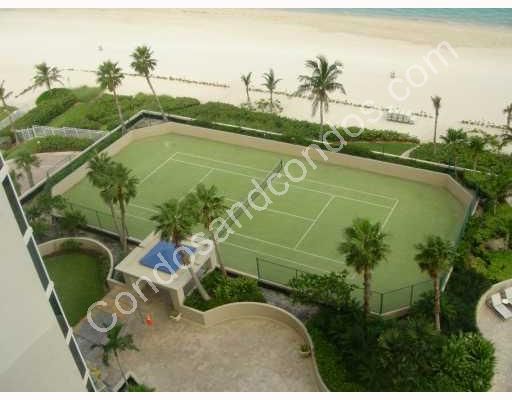 Well groomed, lighted tennis court