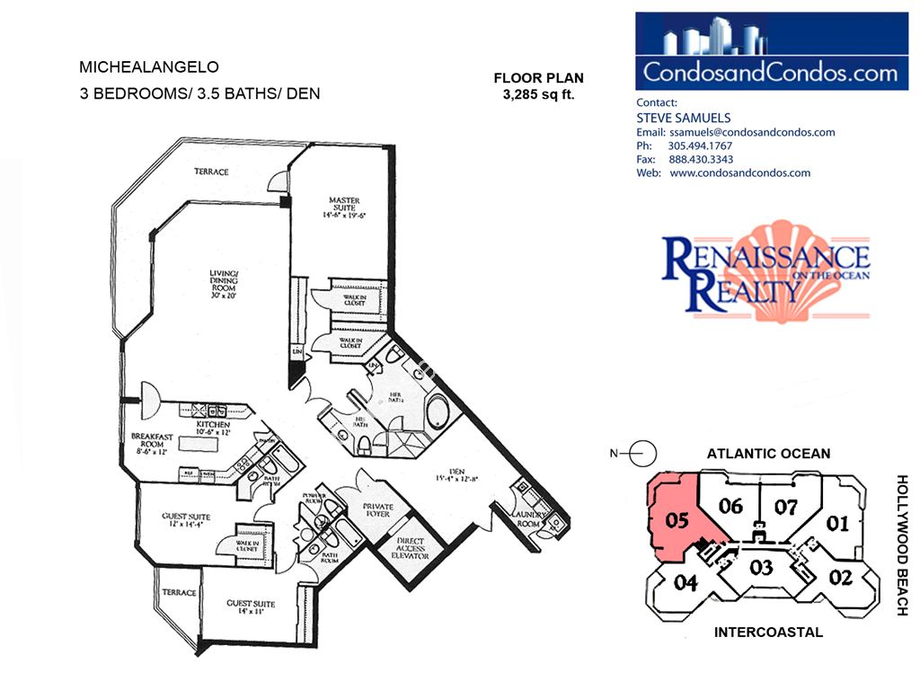 Renaissance on the Ocean II - Unit #Michealangelo 05 with 3285 SF