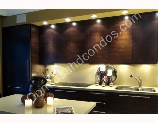 Recessed lighting accented cabinets