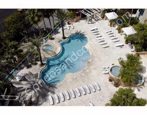 Ariel view of pool and jacuzzi