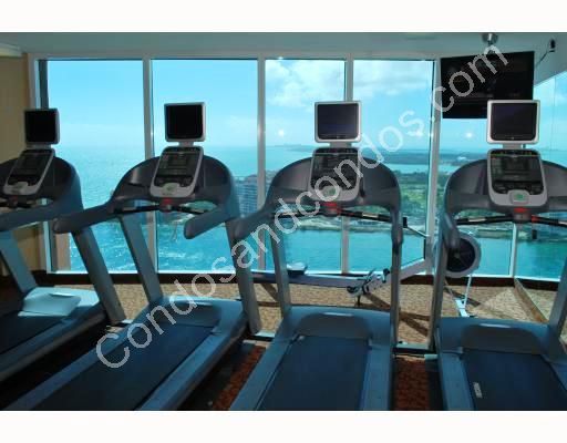 Fitness center with stunning ocean view