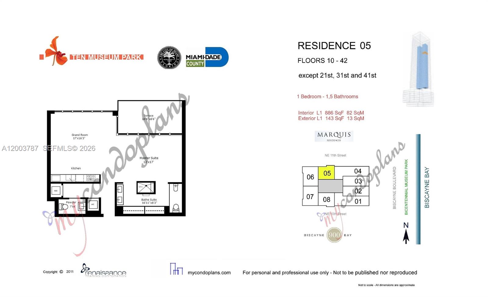Photo of 1040 Biscayne Boulevard 1905 #1905 listing for Sale