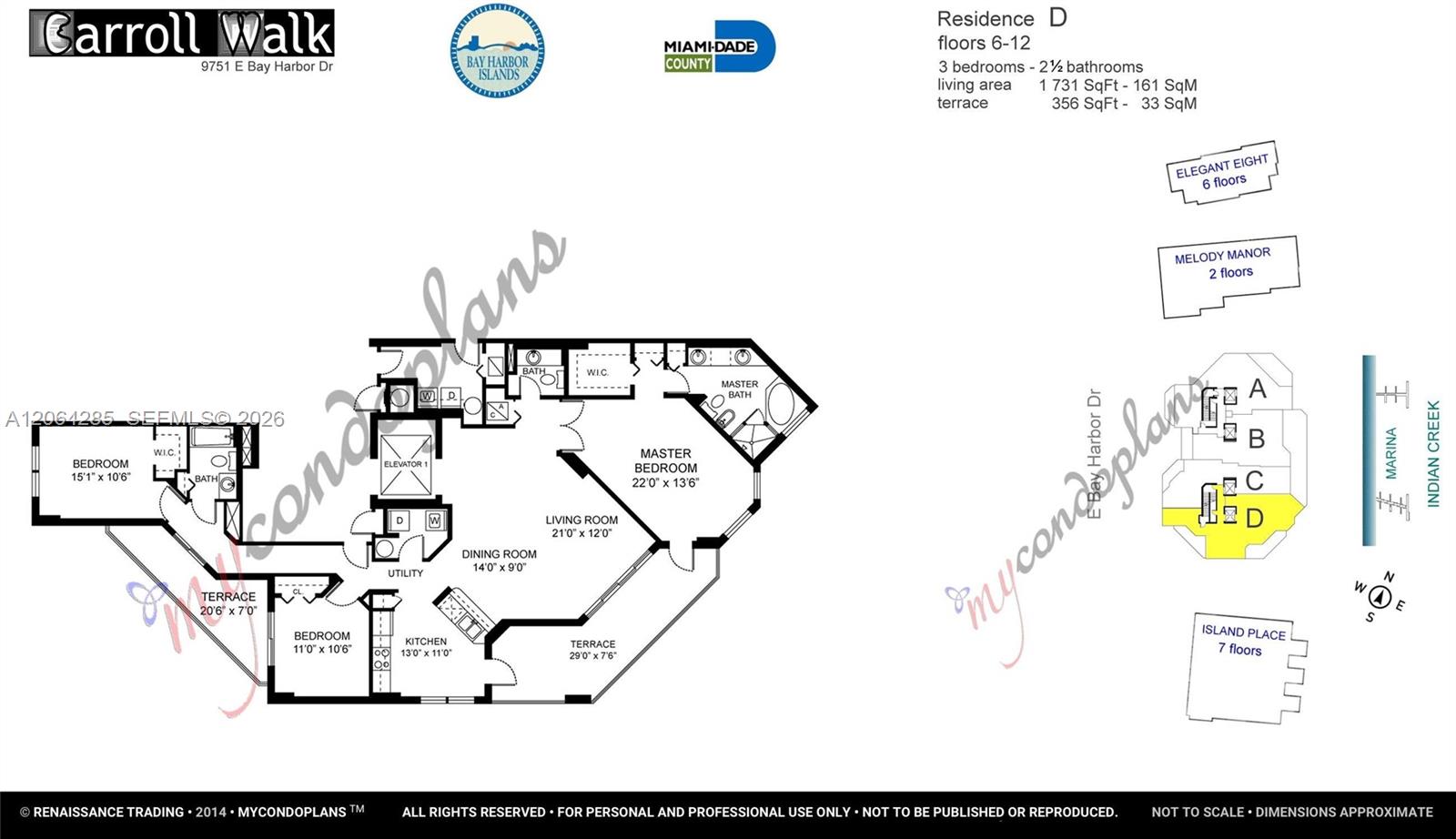 Photo of 9751 E Bay Harbor Drive 8D #8D listing for Sale