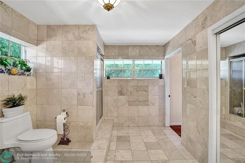 Master bathroom has the 2nd closet, jacuzzi tub and a shower.