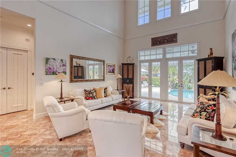 Great views of the pool and water from the formal Living Room