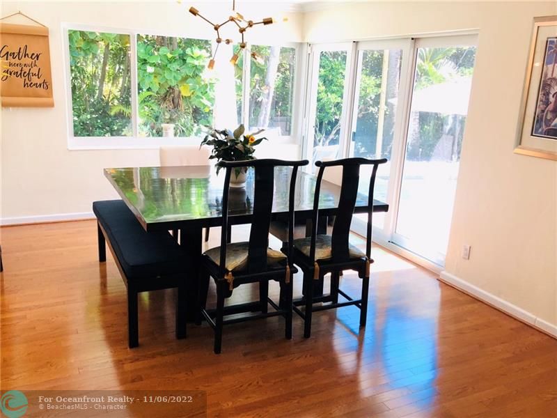 Large dining area with lots of windows