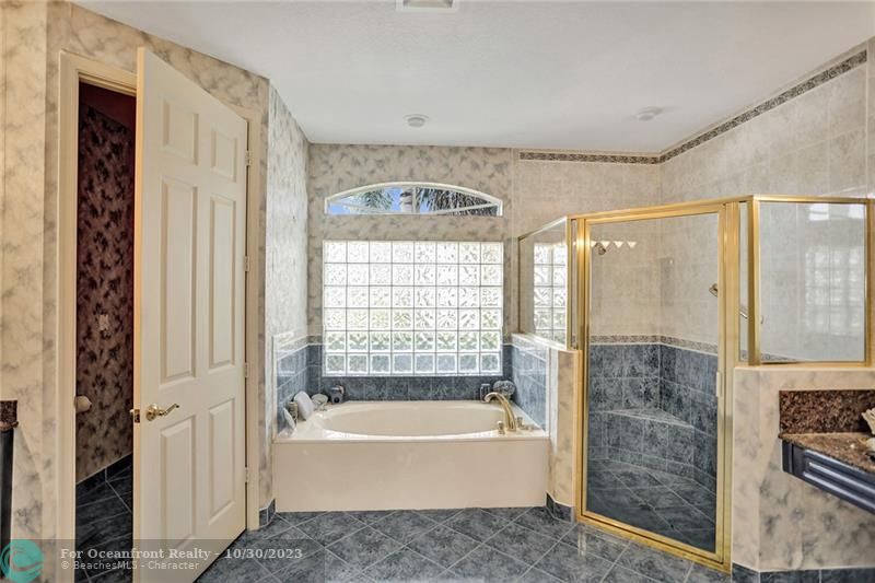 master bath with separate shower & commode